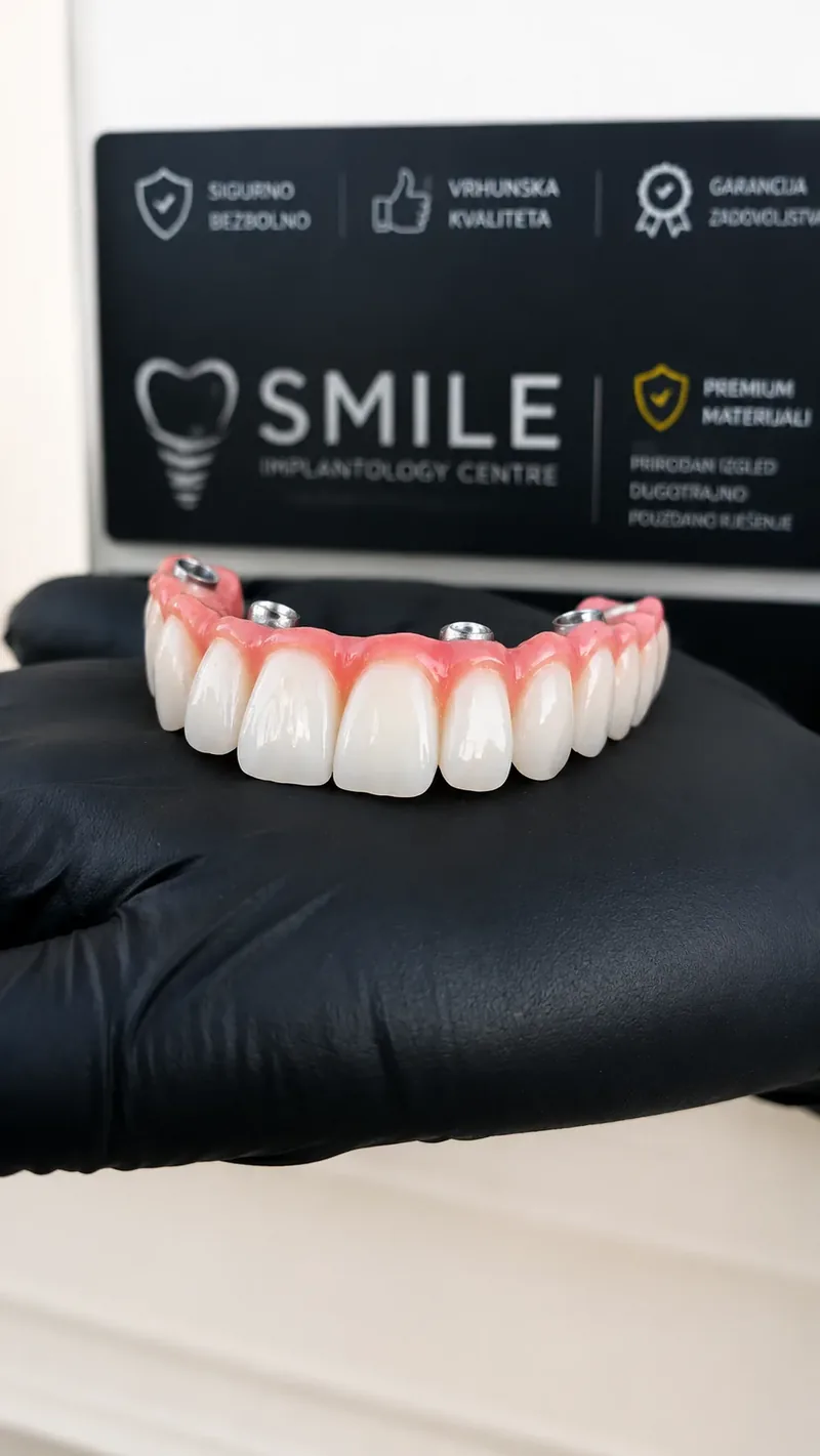 3D model All-on-4 implantata s nagnutim stražnjim implantatima